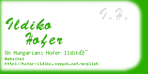 ildiko hofer business card